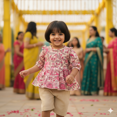 Enchanting Pink Cotton Frock for Your Little Princess
