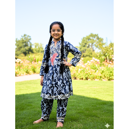 Pure Cotton Punjabi Pant Set for Girls