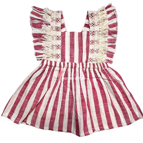 Sunny Stripes Pure Linen Sleeveless Frock
