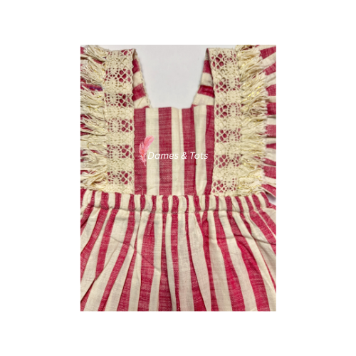 Sunny Stripes Pure Linen Sleeveless Frock