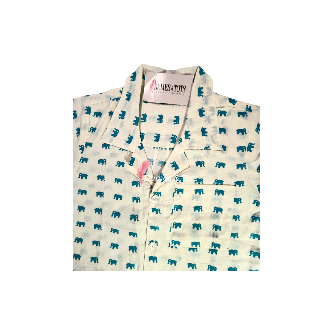 Adorable Elephant Motif Baby Boy's Shirt