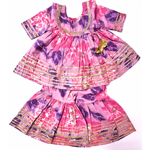Pink Cotton Kurti & Sharara Set for Girls – Festive Wear