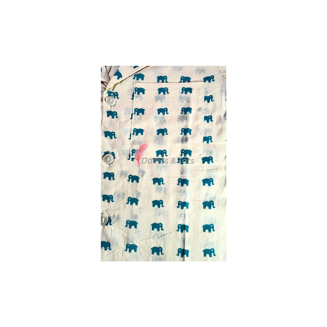 Adorable Elephant Motif Baby Boy's Shirt