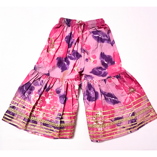Pink Cotton Kurti & Sharara Set for Girls – Festive Wear
