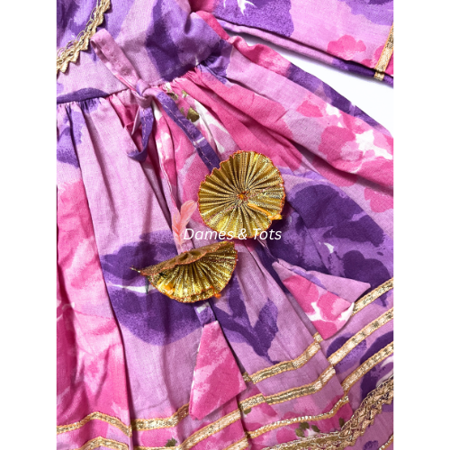 Pink Cotton Kurti & Sharara Set for Girls – Festive Wear