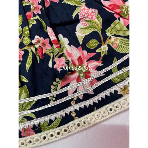 Floral Elegance Kurti with Punjabi Pant for Girls | Ethnic Wear