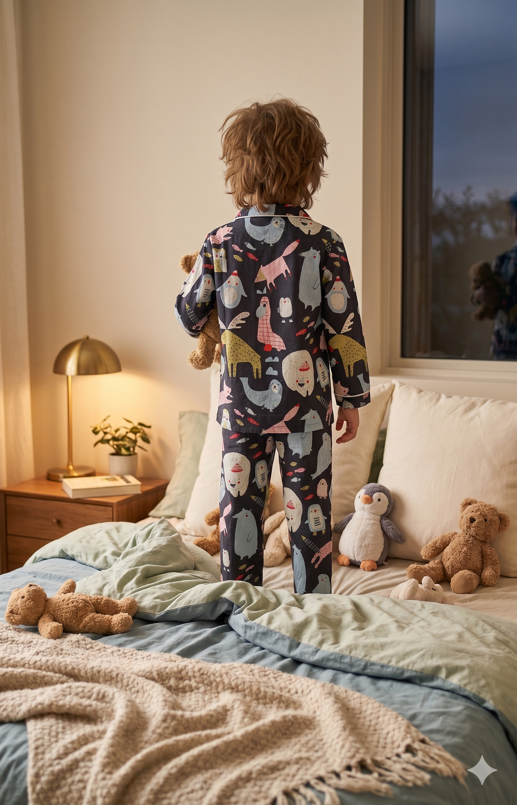 Black Sea Animal Cotton Night Suit | Kids Sleepwear