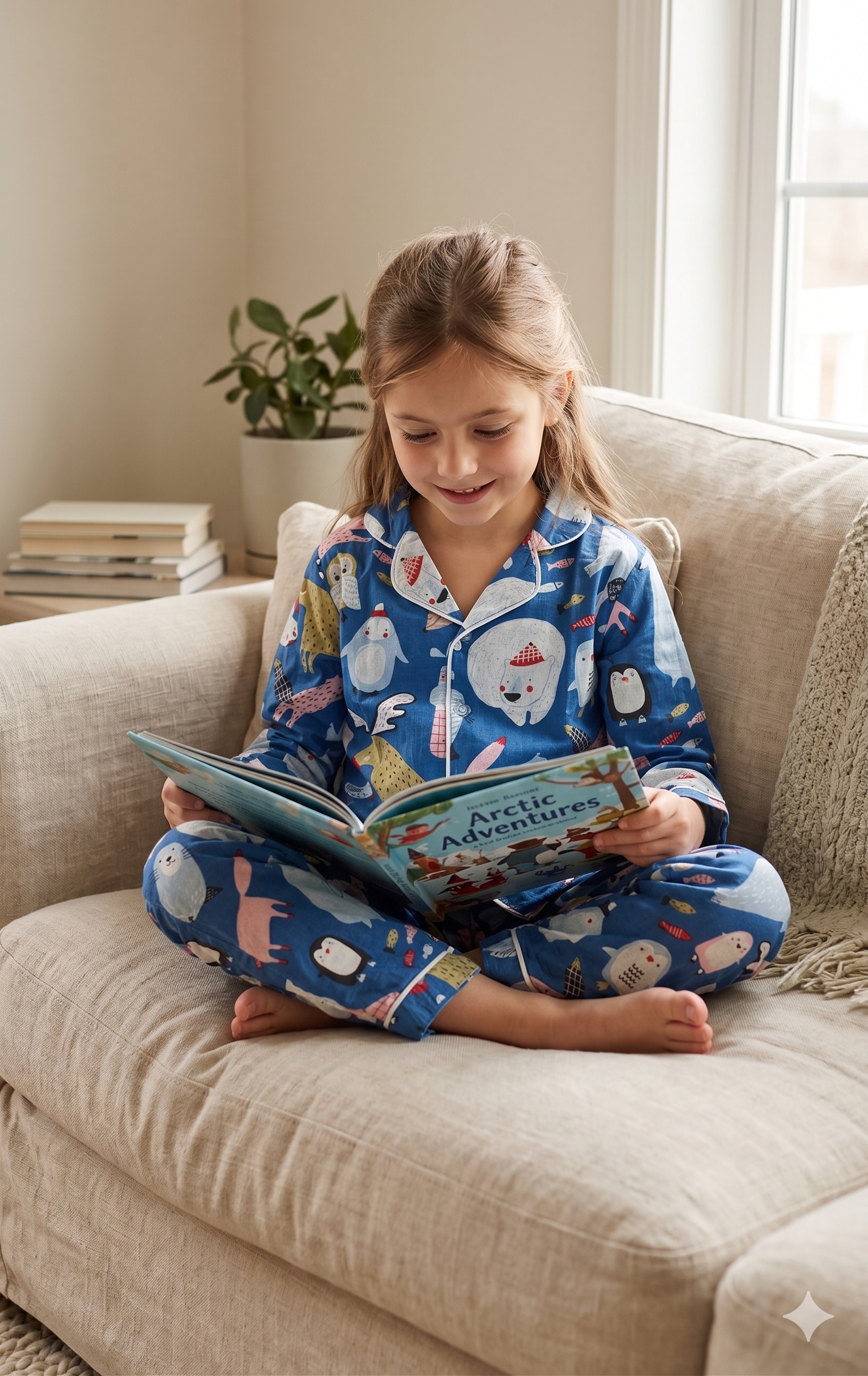 Blue Sea Animal Print Cotton Night Suit for Kids | Soft Sleepwear