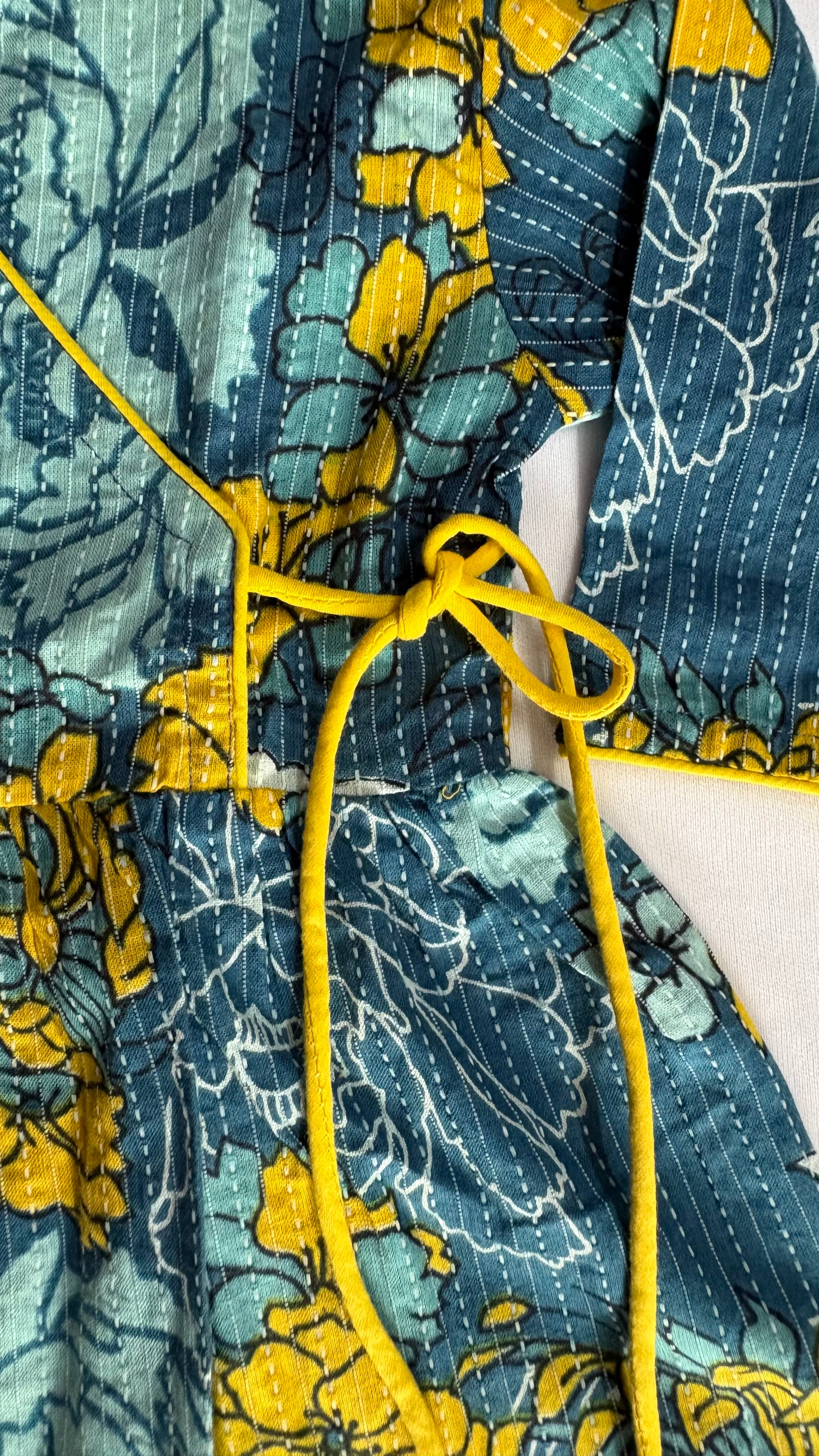 Blue Floral Cotton Angrakha Co-ord Set for Girls | Soft & Breathable
