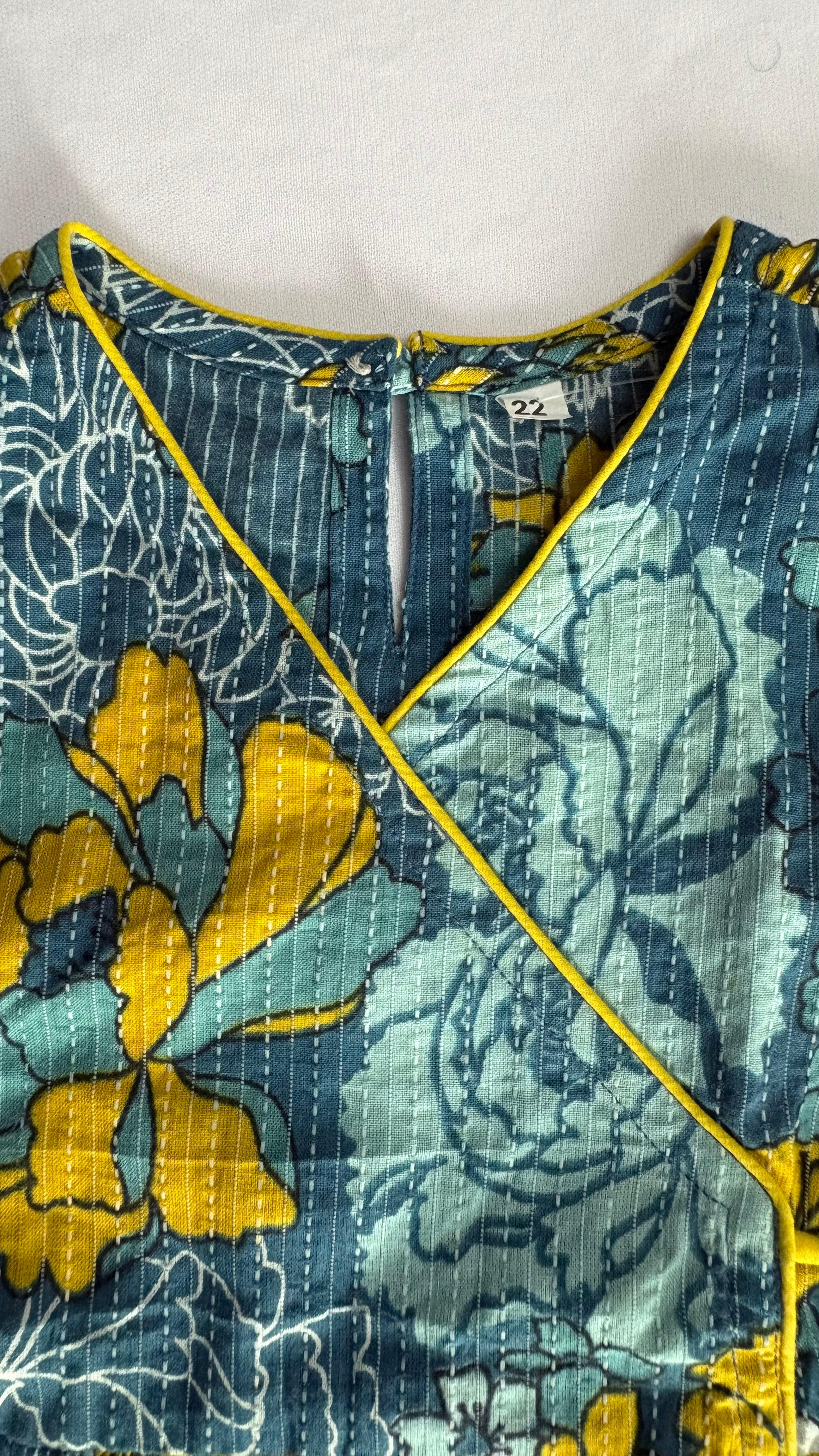 Blue Floral Cotton Angrakha Co-ord Set for Girls | Soft & Breathable