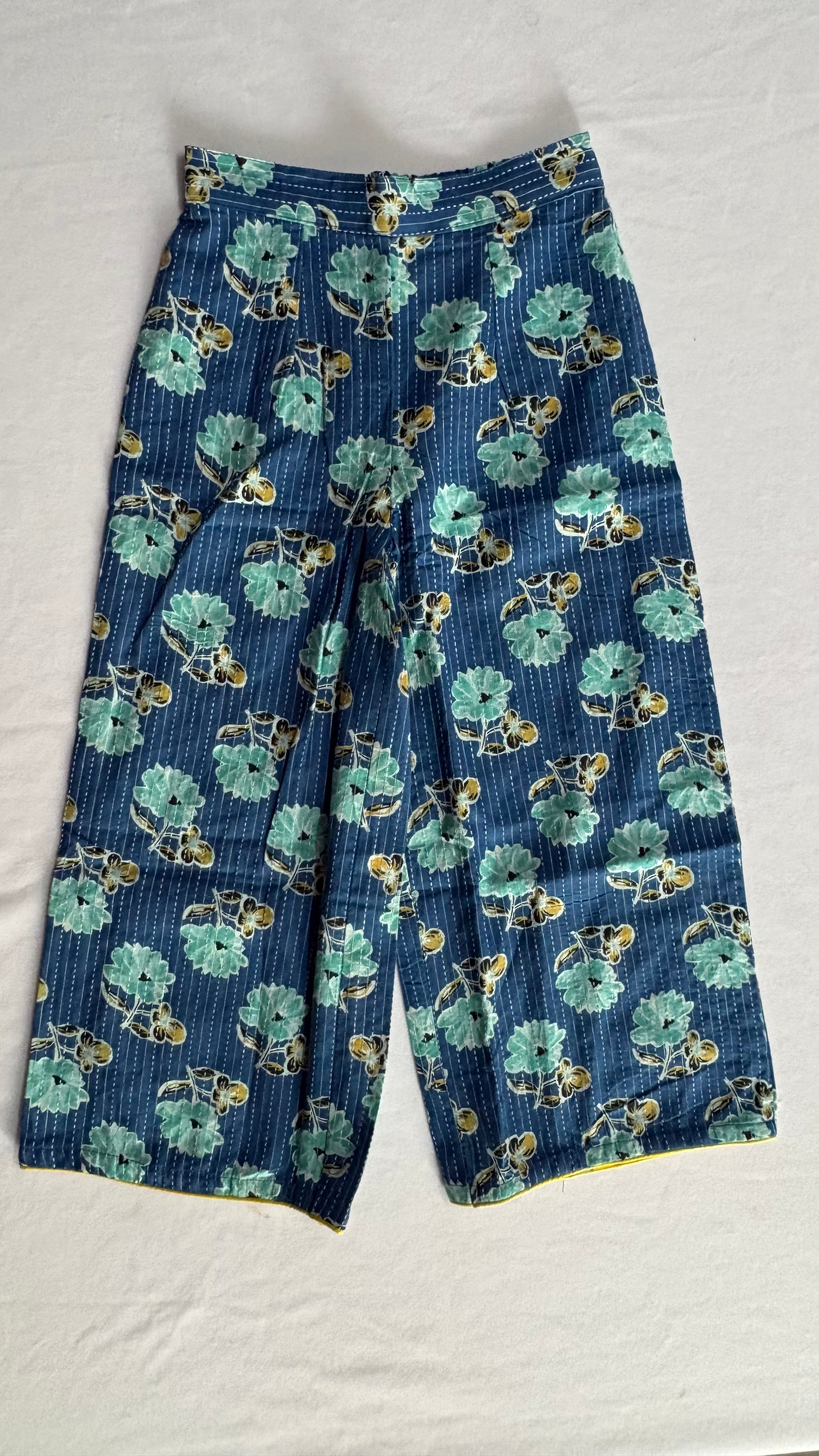 Blue Floral Cotton Angrakha Co-ord Set for Girls | Soft & Breathable