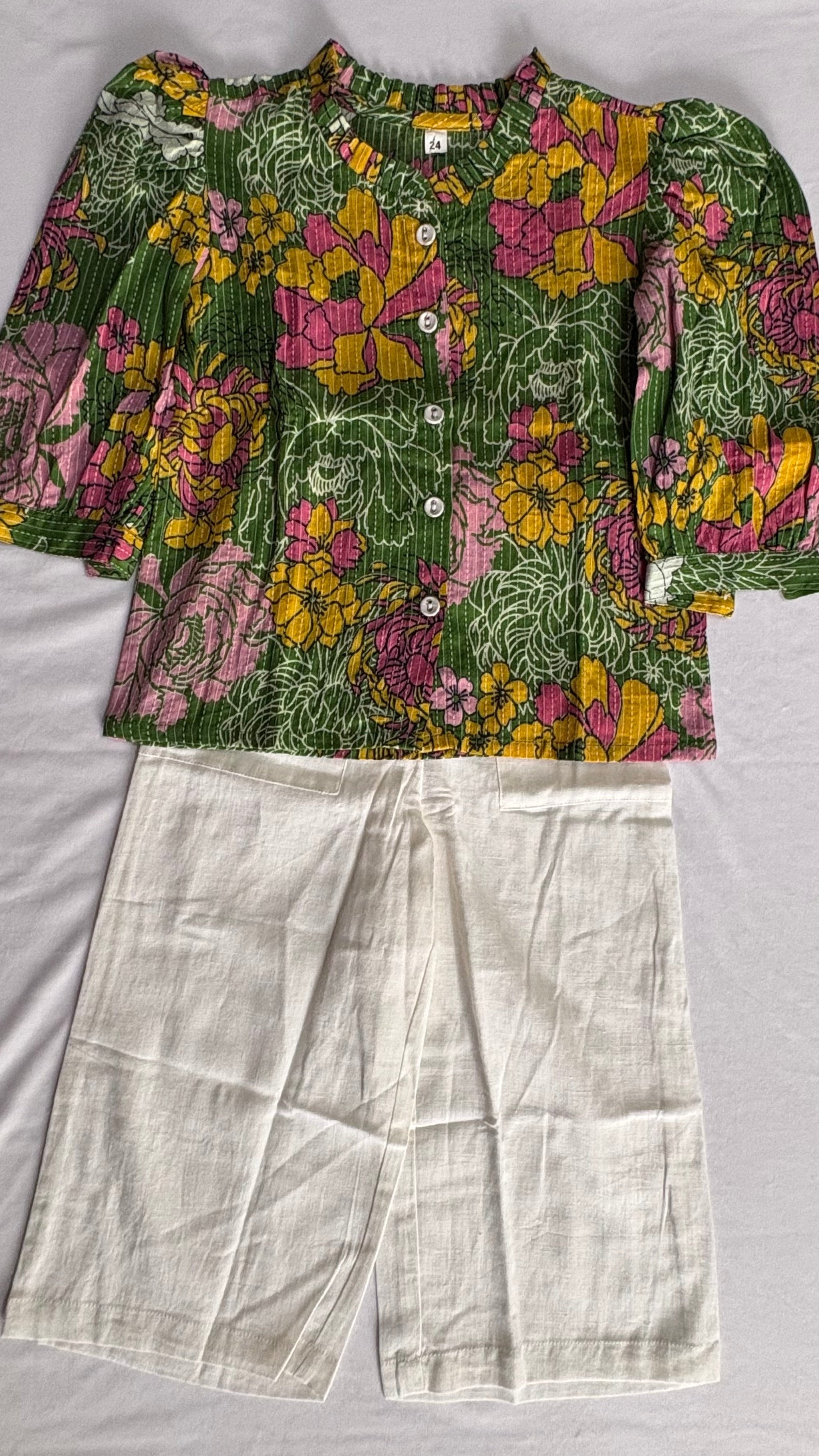 Green Floral Cotton Co-ord Set | Soft & Breathable