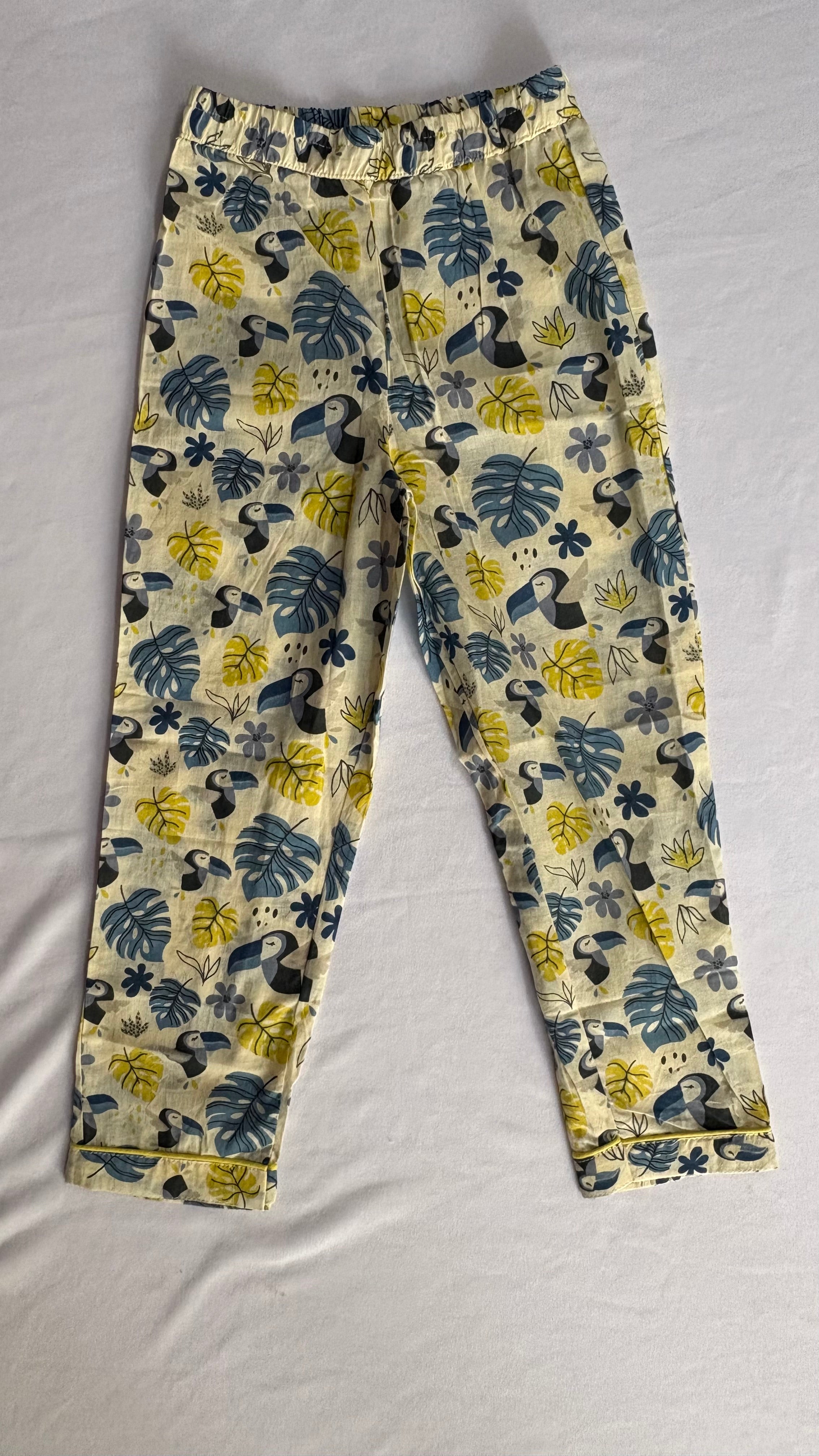 Off-White Woodpecker Print Cotton Night Suit for Kids