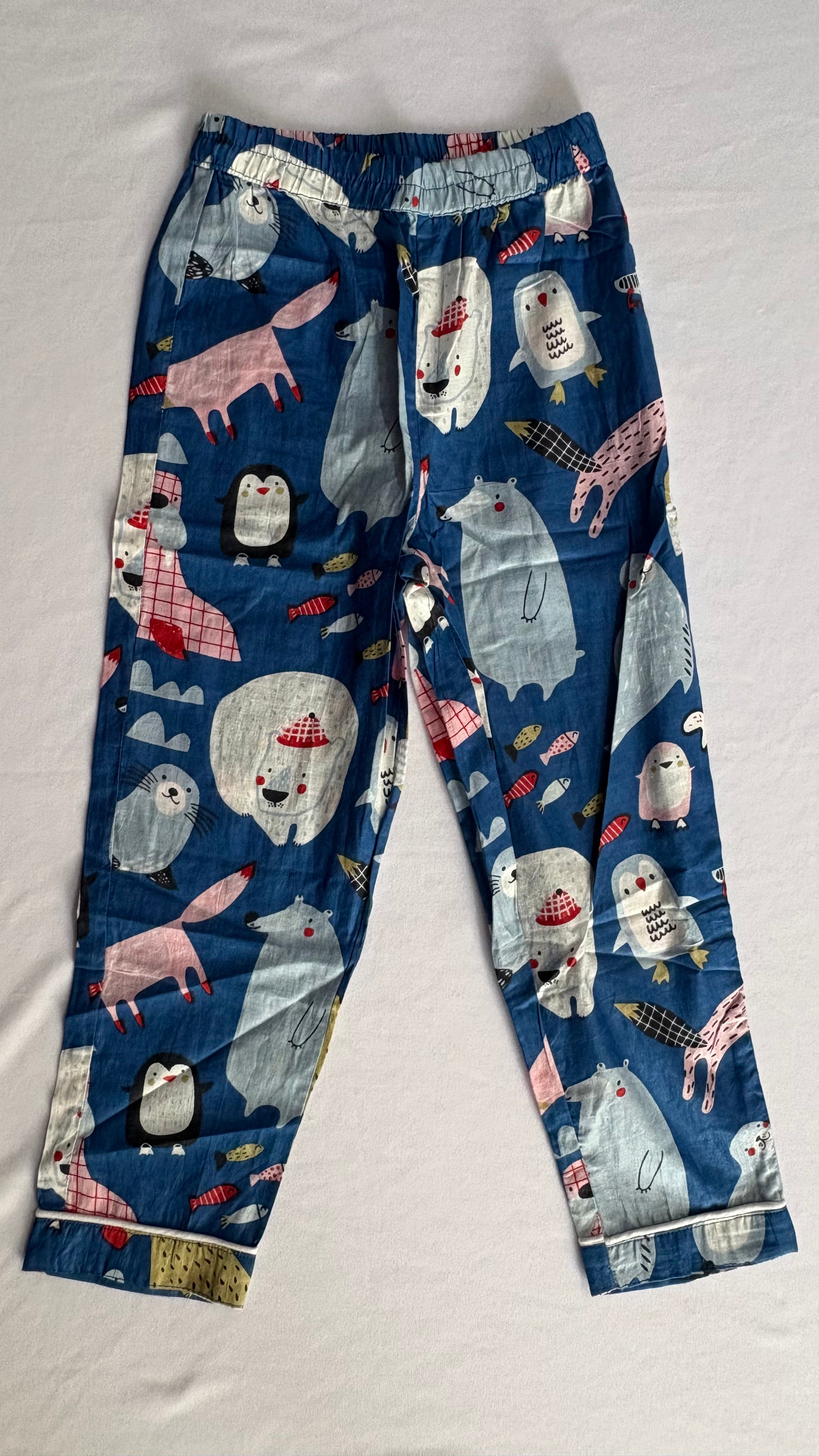 Blue Sea Animal Print Cotton Night Suit for Kids | Soft Sleepwear
