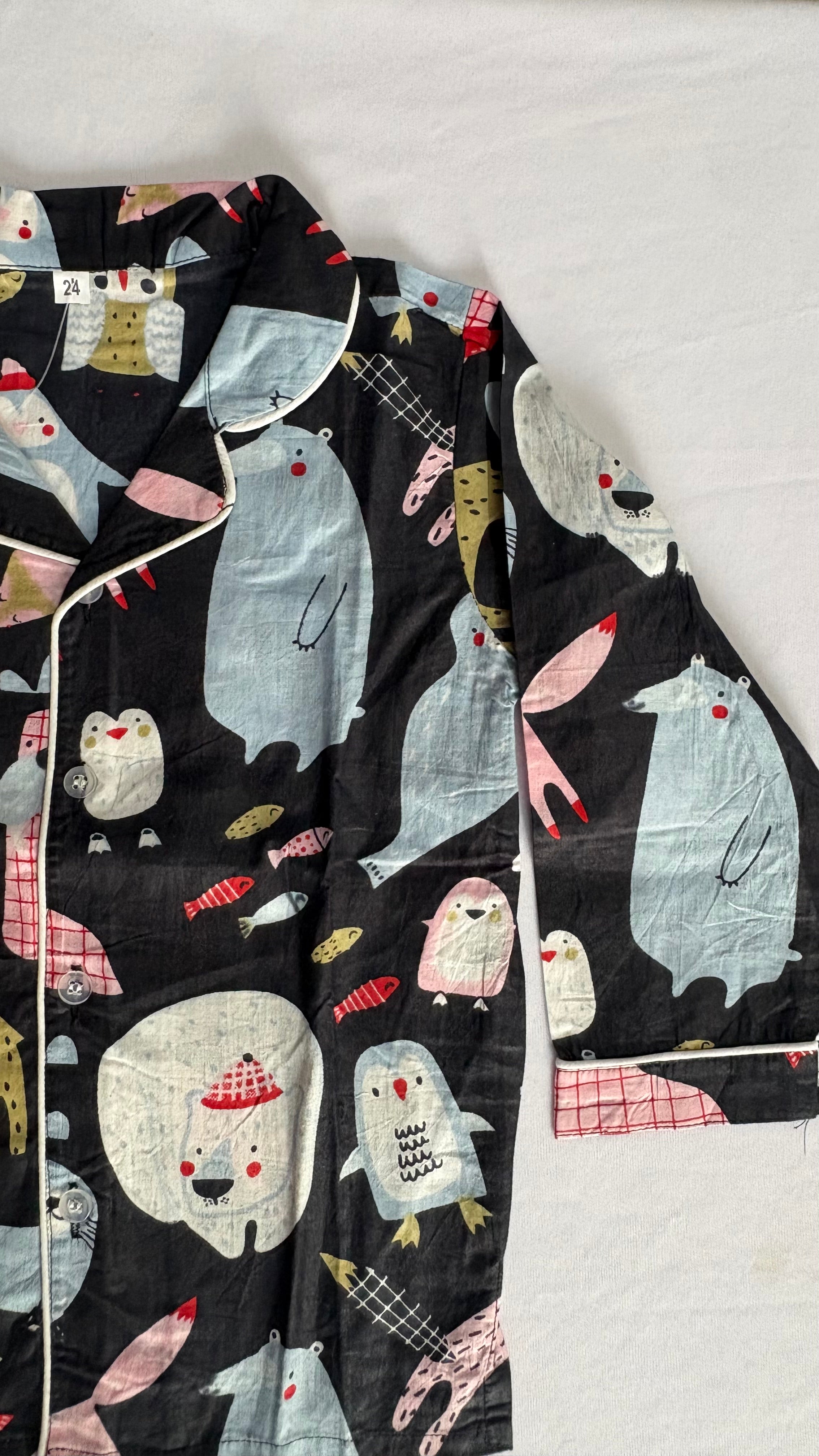 Black Sea Animal Cotton Night Suit | Kids Sleepwear
