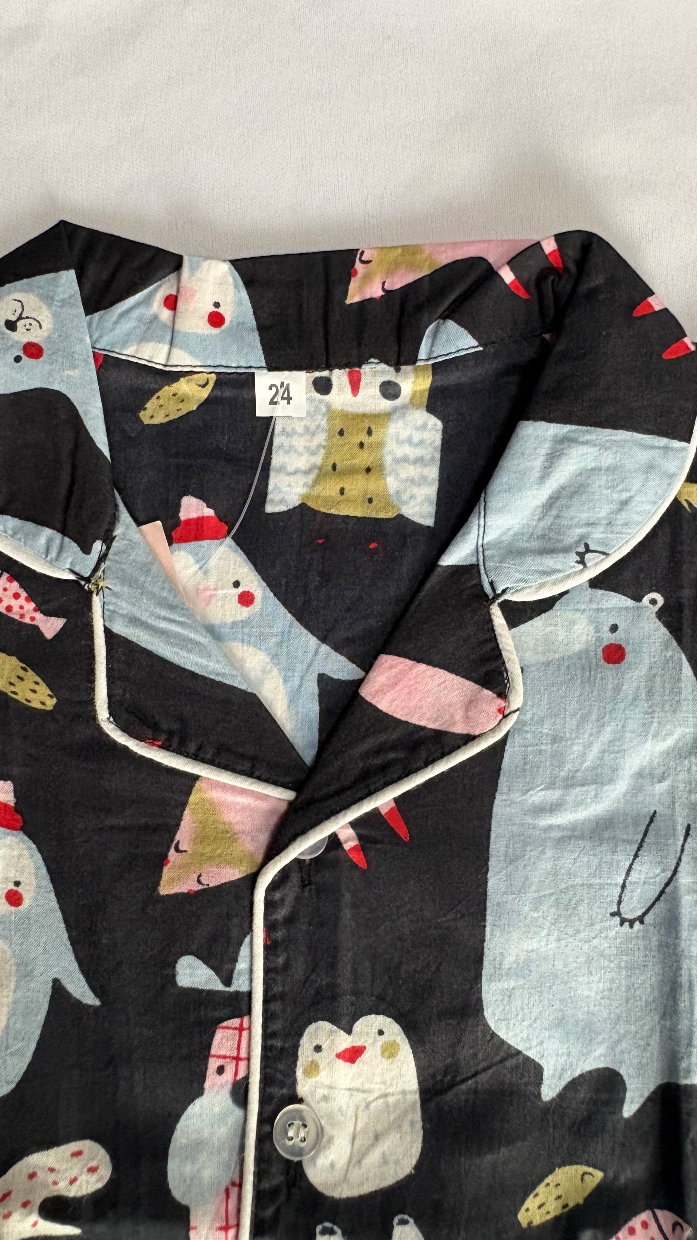 Black Sea Animal Cotton Night Suit | Kids Sleepwear