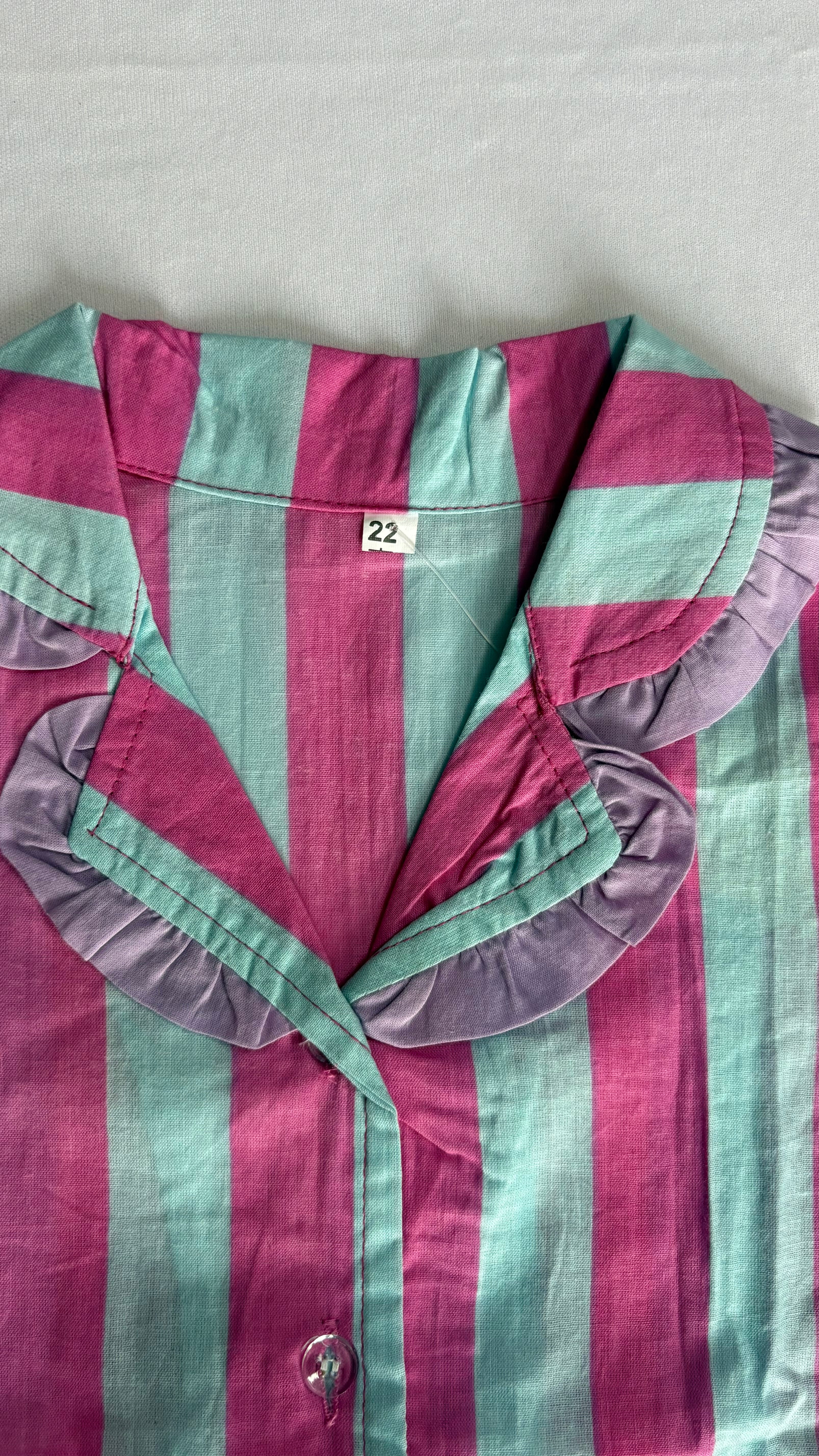 Lavender Stripe Cotton Night Suit for Kids | Soft Sleepwear