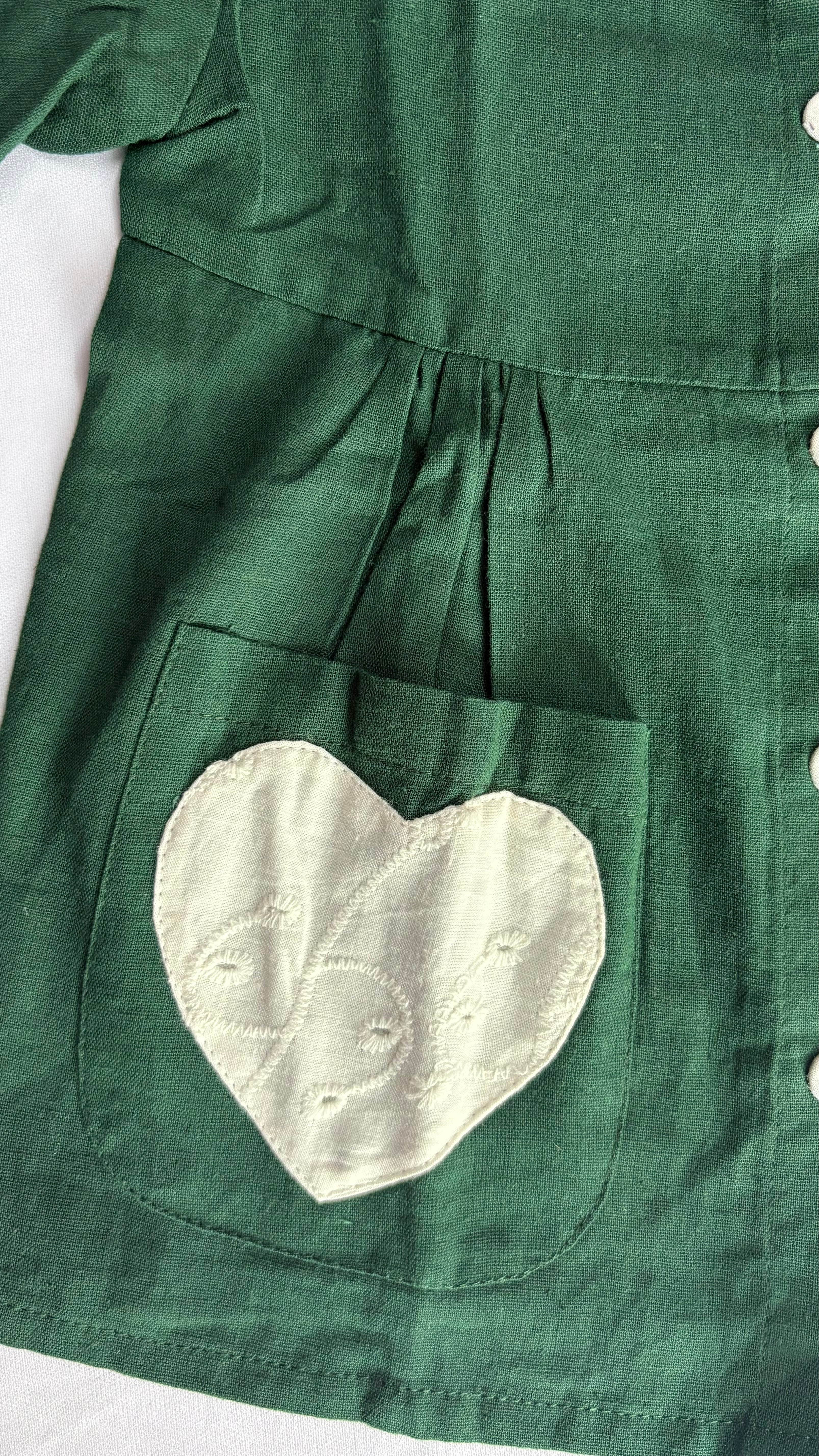 Dark Green Pure Cotton Co-ord for Girls | Soft & Breathable