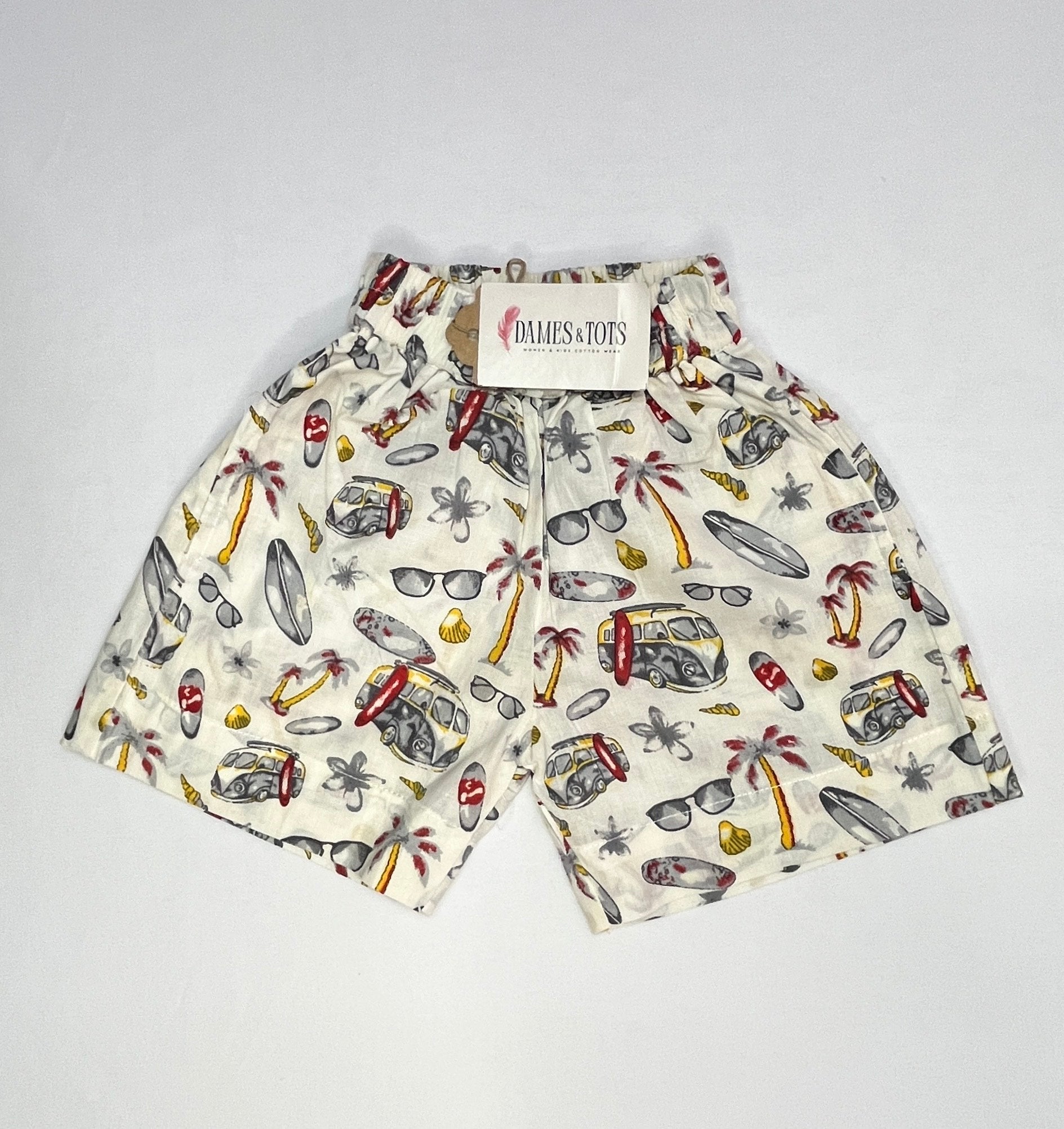 Boys Cotton Co-ord Set – Summer Prints (Off white)