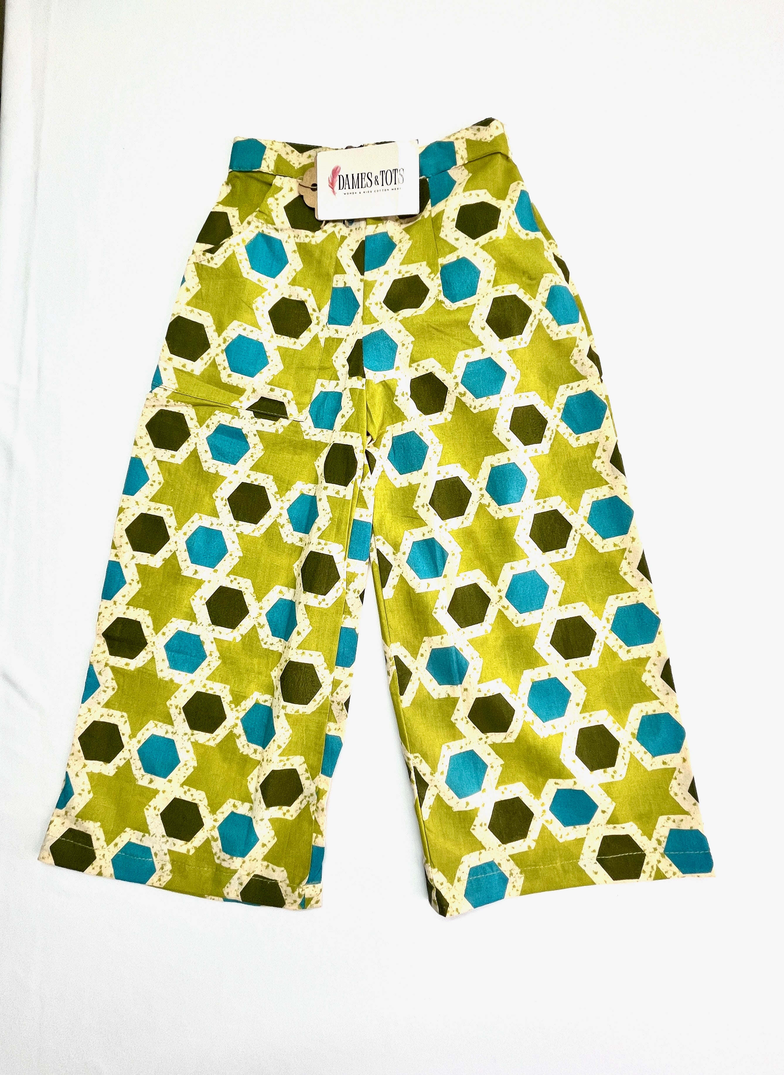 Pure Cotton Geometric Co-ord Set for Girls
