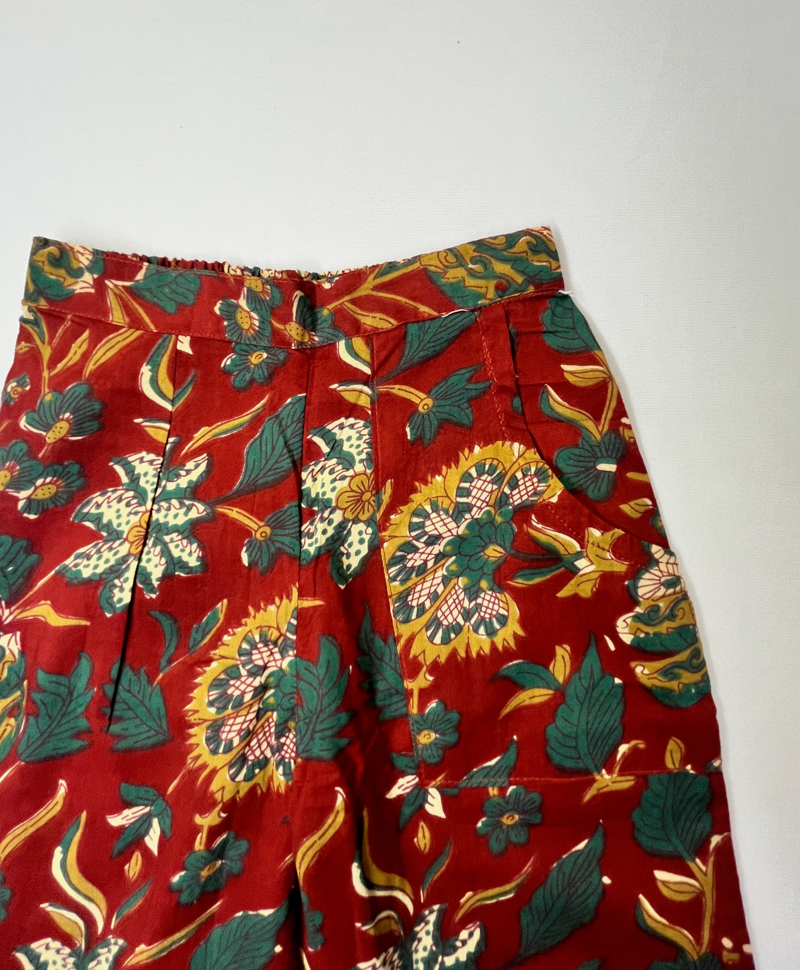 Pure Cotton Floral Rust Red Co-ord Set for Girls