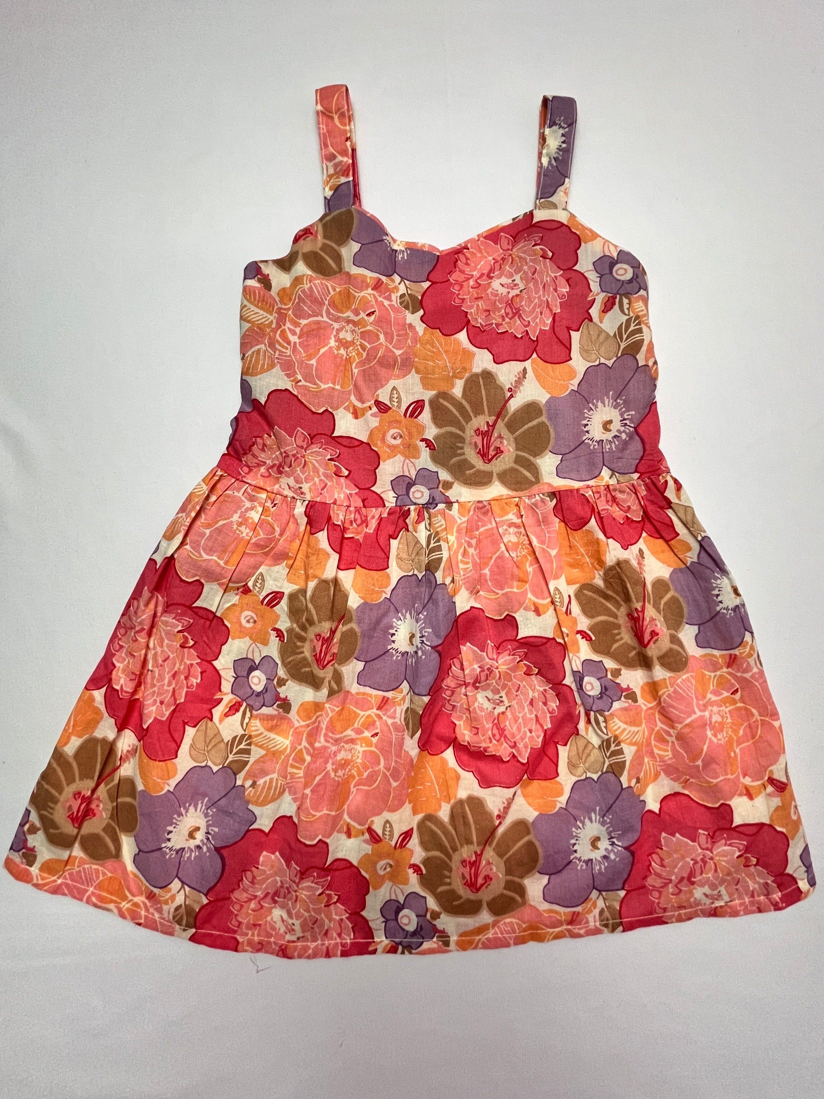 Peach Sunny Blossom Sleeveless Frock