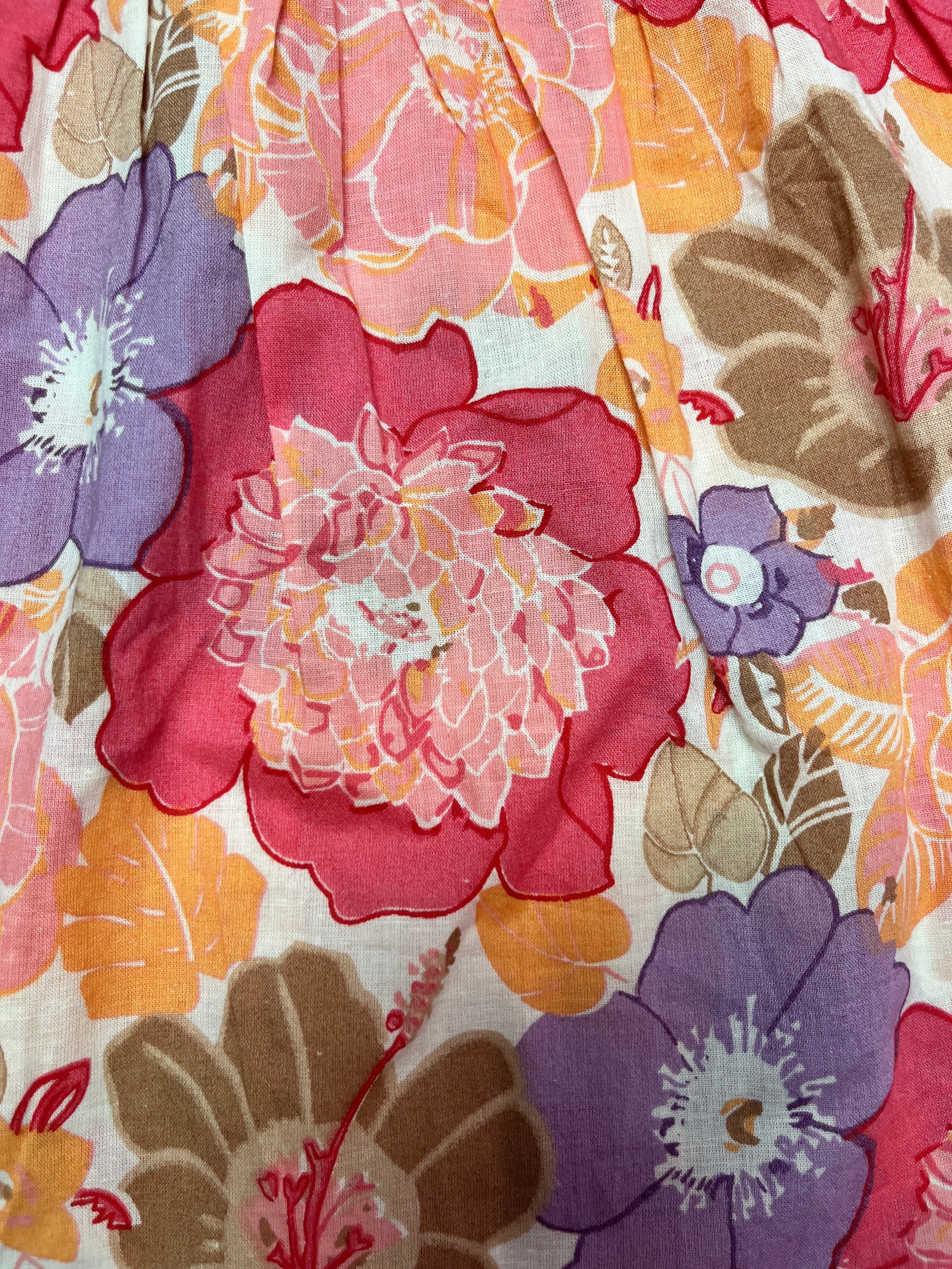 Peach Sunny Blossom Sleeveless Frock