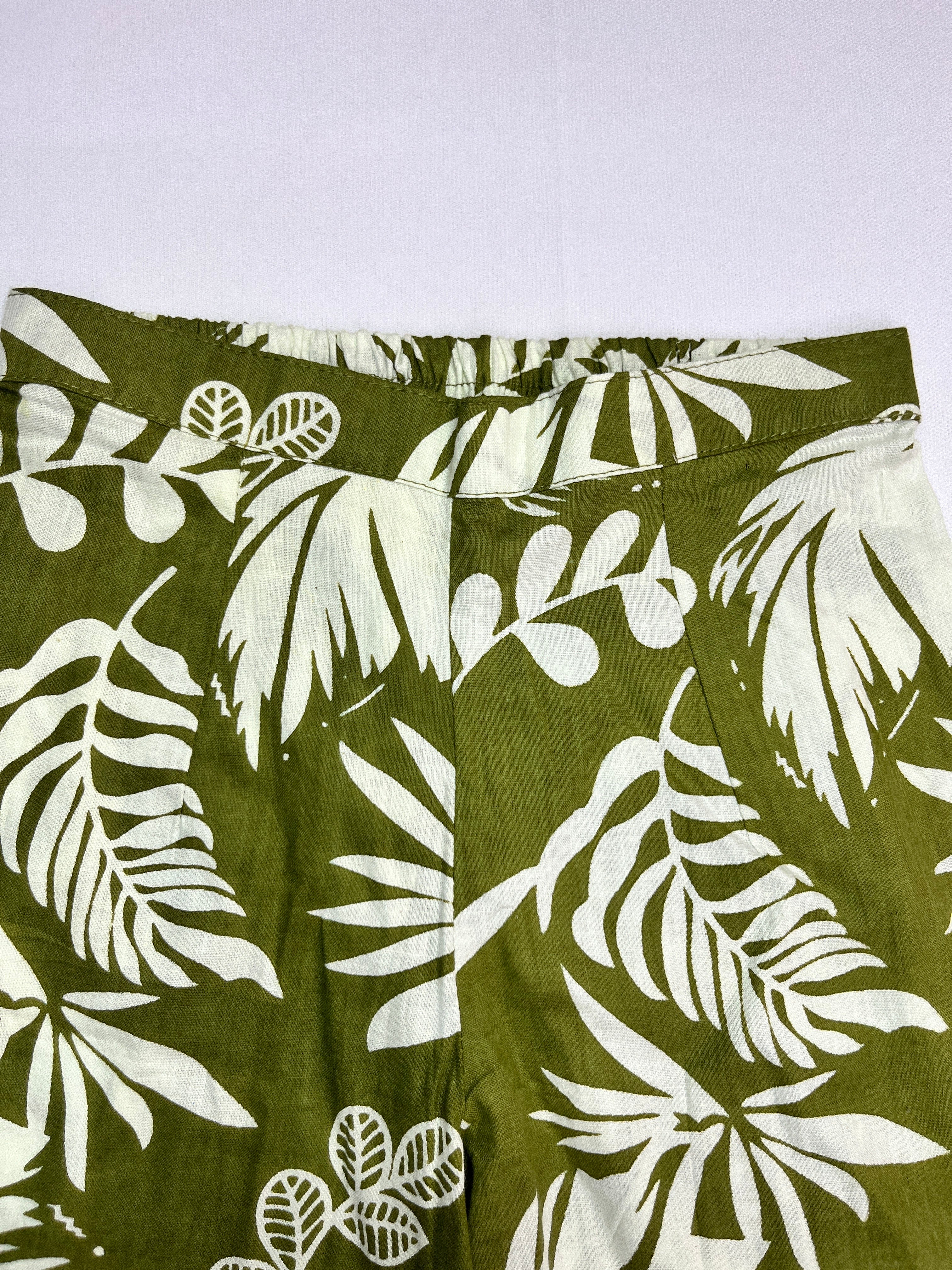 Pure Cotton Tropical Green Co-ord Set for Girls