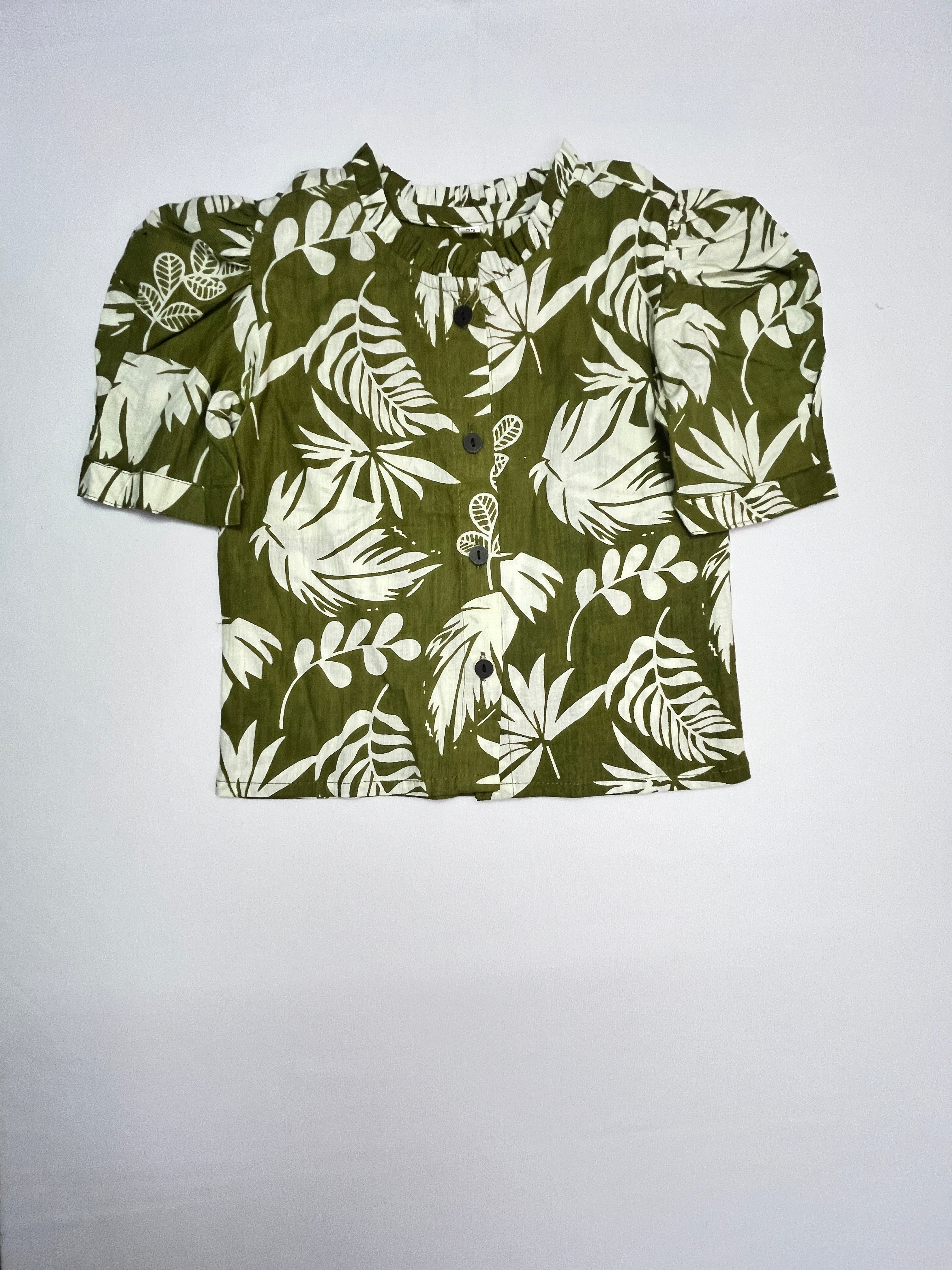 Pure Cotton Tropical Green Co-ord Set for Girls