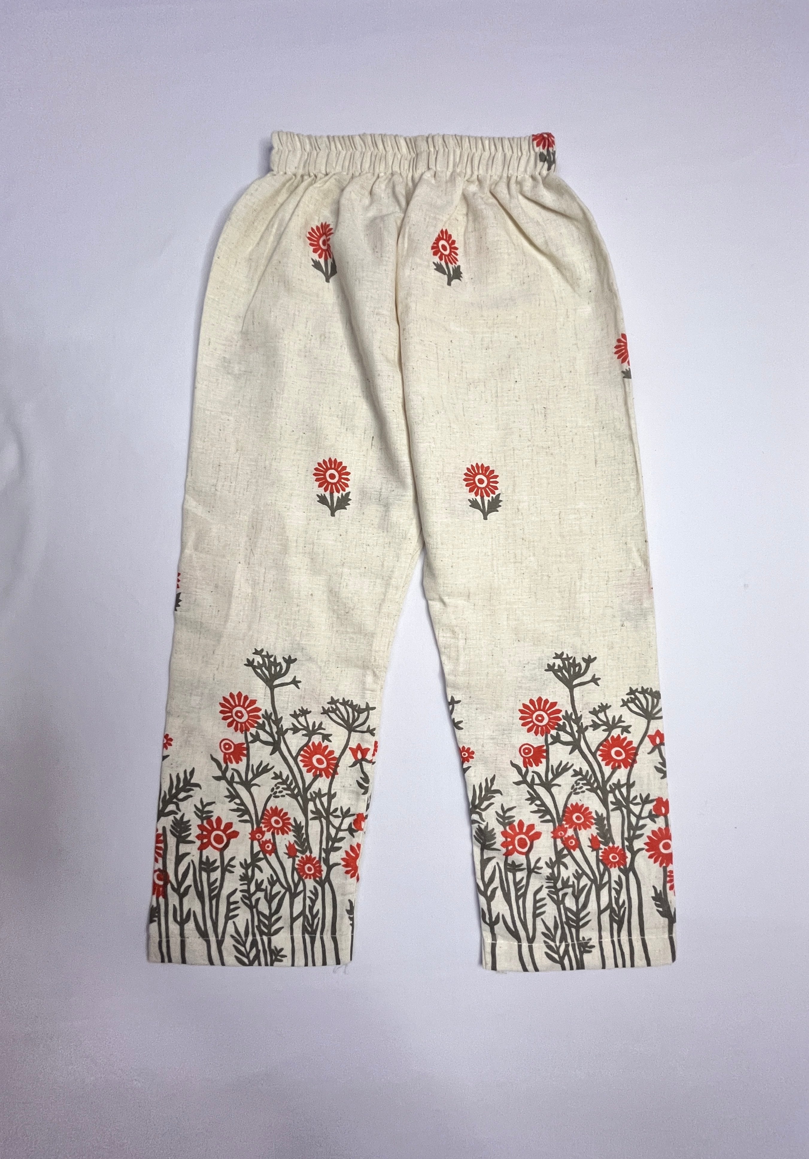 Pure Cotton Off-White elegant Co-ord Set for Girls