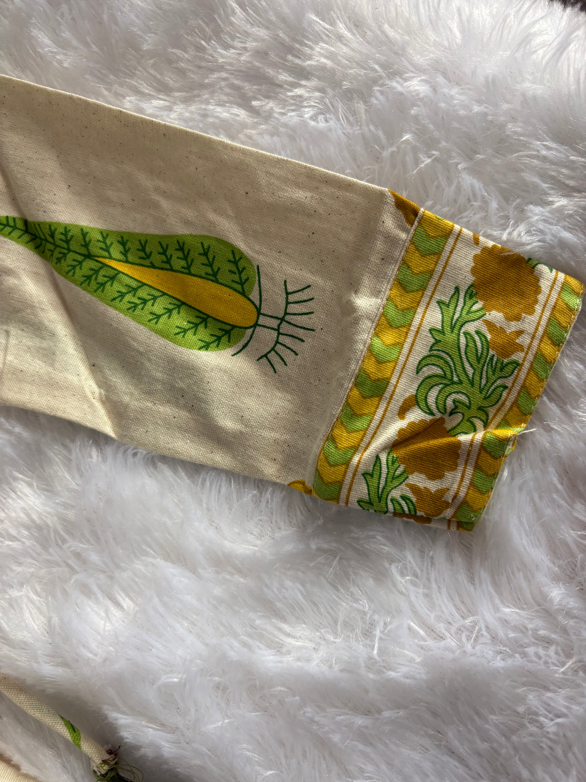 Girls Khadi Yellow Floral Co-ord