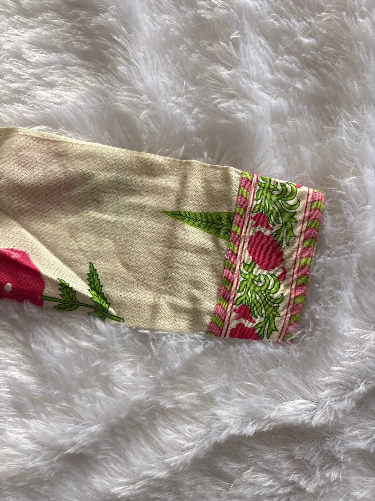 Girls Khadi Pink Floral Co-ord