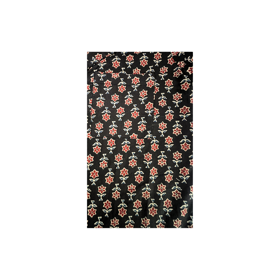 Boys' Black and Red Patterned Cotton Shirt