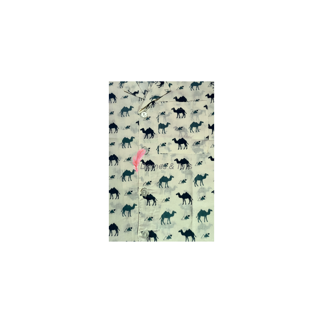 Boys' Pure Cotton Camel Print Shirt