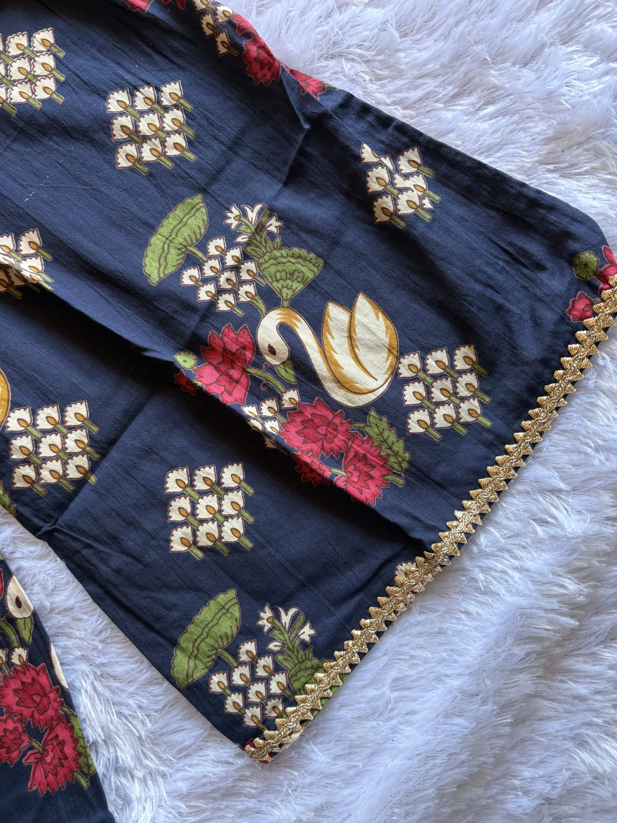 Midnight Swan Girls Angrakha Ethnic Set with Palazzo Pants