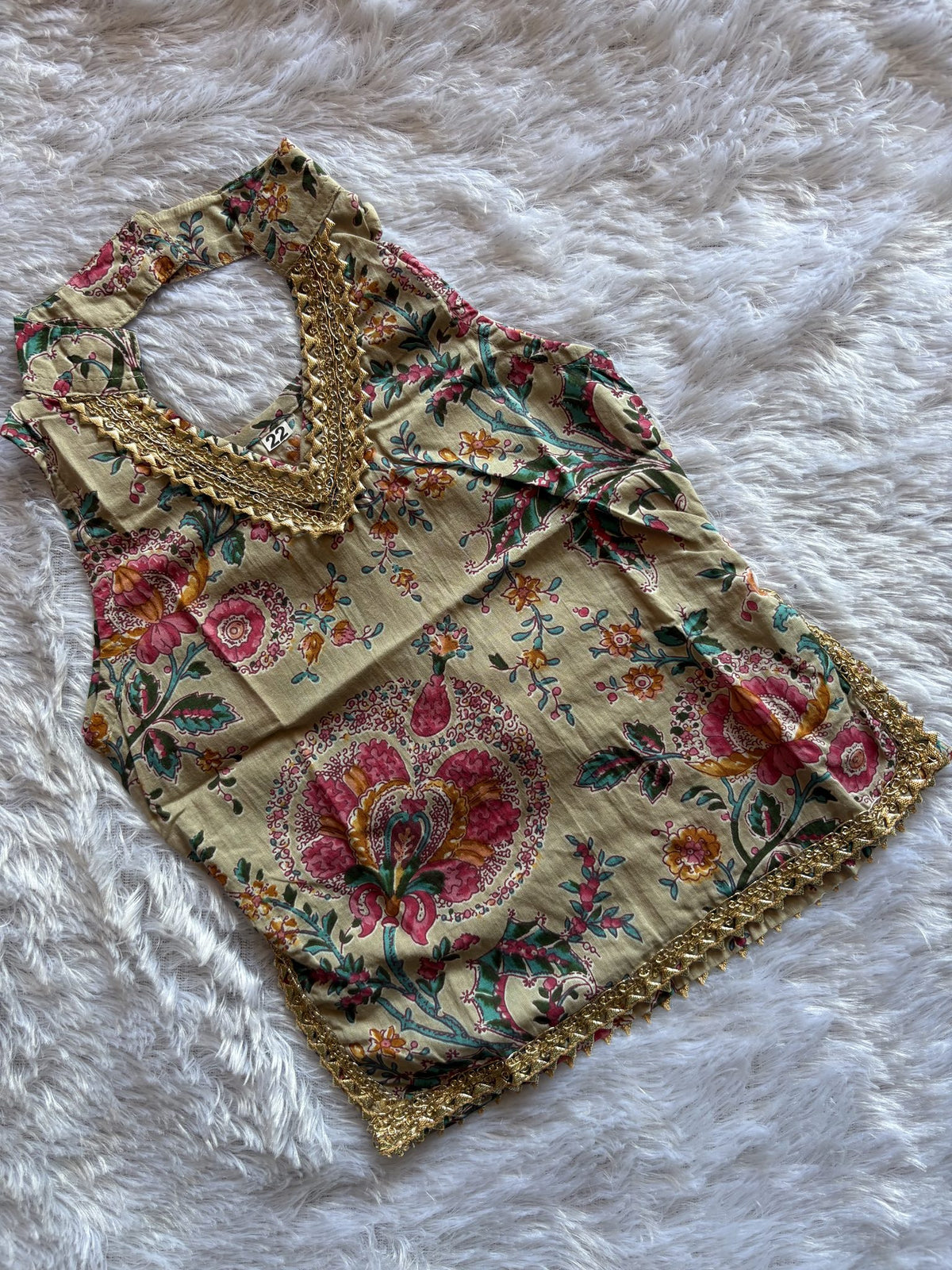 Ivory Blossom Girls Festive Sharara Set with Aqua Blue Dupatta