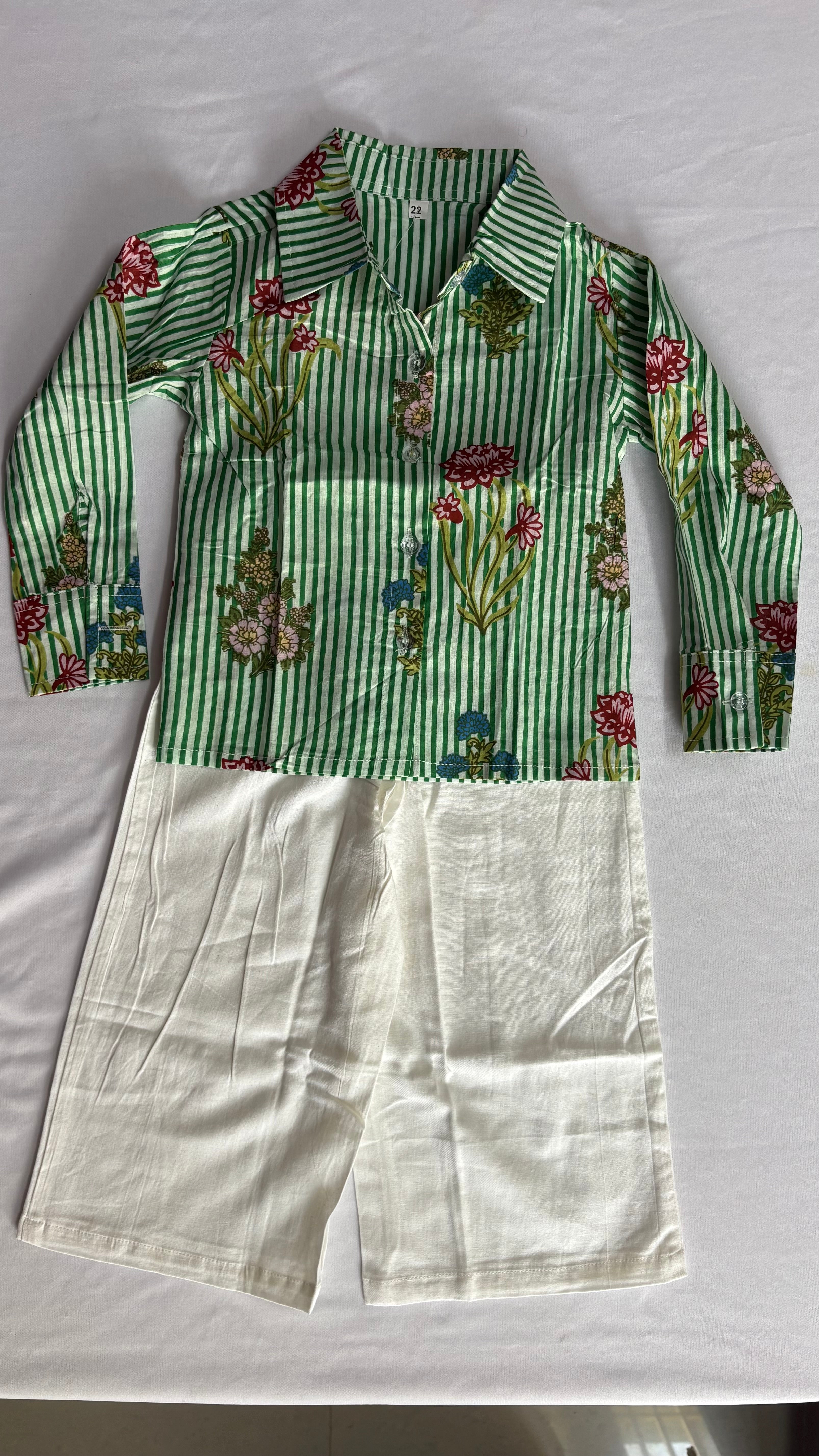 Girls Retro Floral Cotton Co-Ord Set for Kids