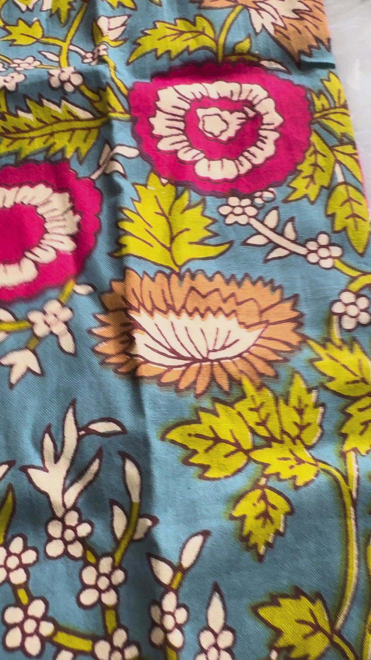 Boys Blue Kalamkari Printed Kurta Pajama Set