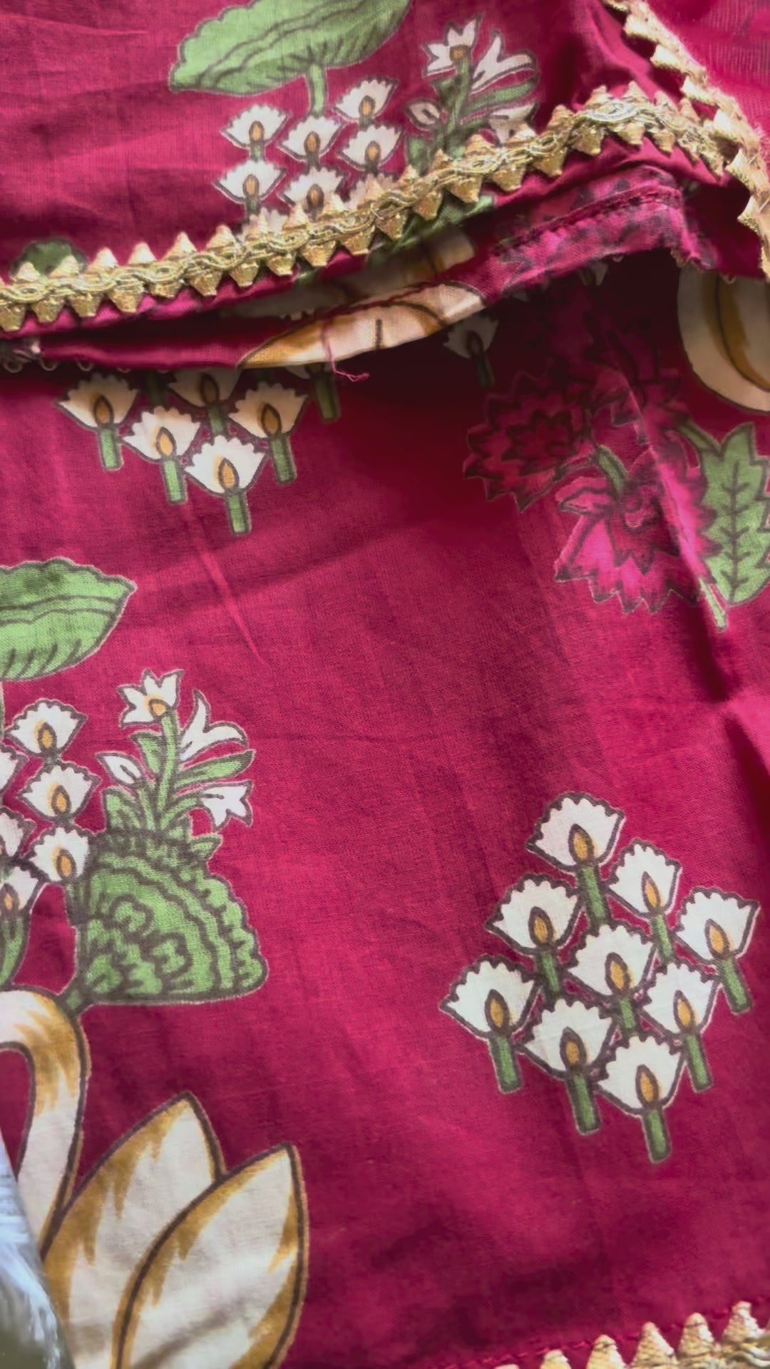 Crimson Swan Floral Girls Ethnic Kurta Set with Dupatta