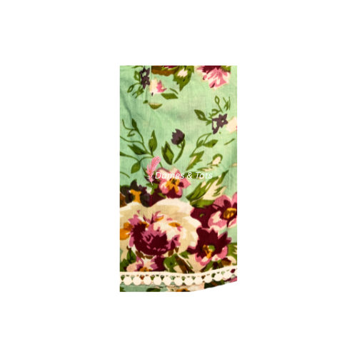 Pastel Green Floral Fantasy Birthday Frock