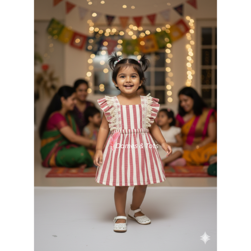 Sunny Stripes Pure Linen Sleeveless Frock